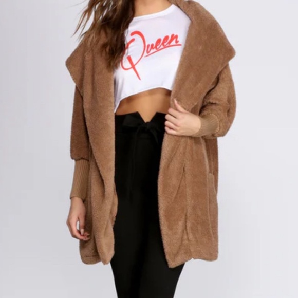 Hooded Teddy Cardigan Jacket - Picture 8 of 8